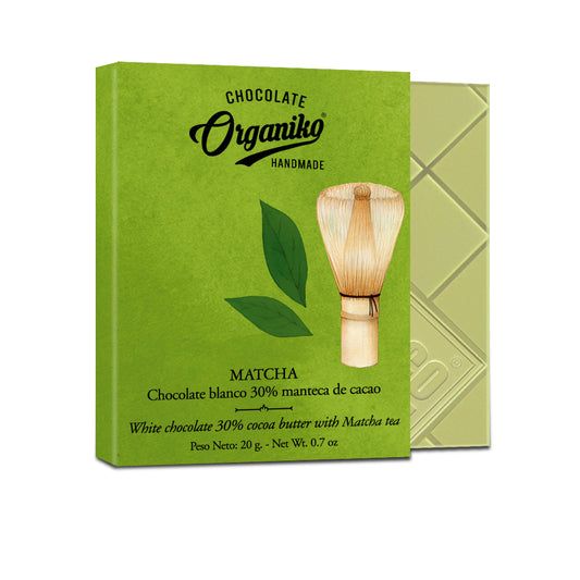 Chocolat Organiko White chocolate with Matcha tea 20g