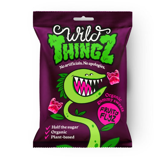 Wild Thingz Organic & Vegan Gummy Sweets, Fruity Flyz 130g