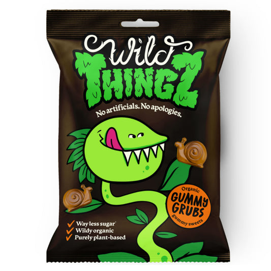 Wild Thingz Organic & Vegan Gummy Sweets, Gummy Grubs 130g