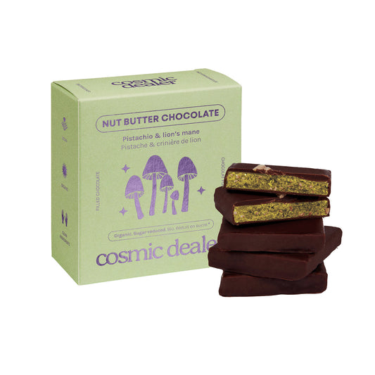 Cosmic Dealer Box Pistachio & Lion's Mane Nut Butter Chocolate 80g