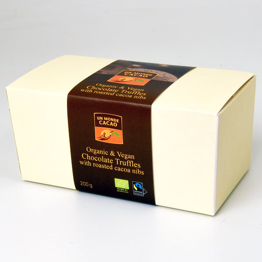 Un Monde CACAO Chocolate Truffles with Cocoa Beans Ballotin 200g