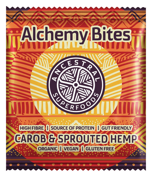 Ancestral Superfoods Alchemy Bites Carob and Sprouted Hemp 40g