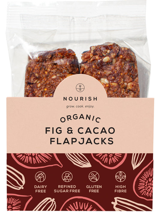 Nourish Organic Fig & Cacao Flapjacks 2x45g