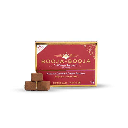 BoojaBooja Winter Special Hazelnut Crunch & Cherry Bakewell Eight Truffle Pack 92g