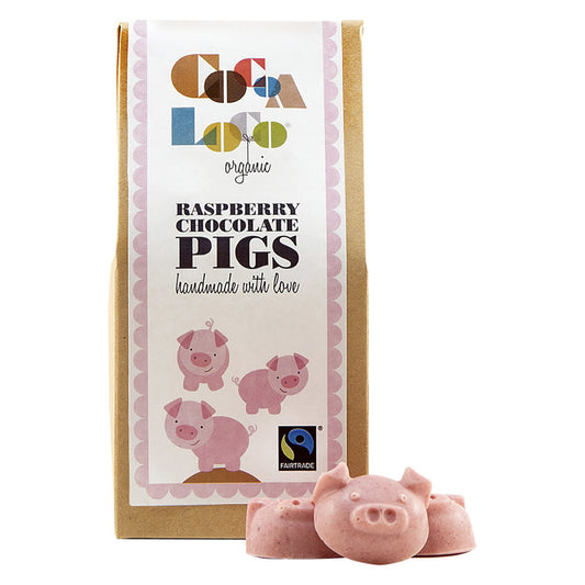 Cocoa Loco Raspberry Chocolate Pigs 100g