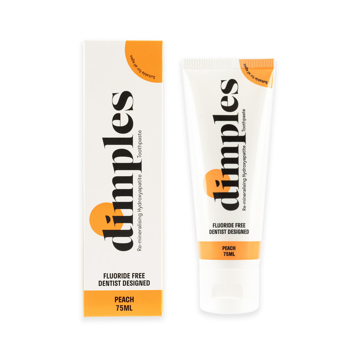 Dimples Re-mineralising Hydroxyapatite Toothpaste - Peach 75ml | Planet ...