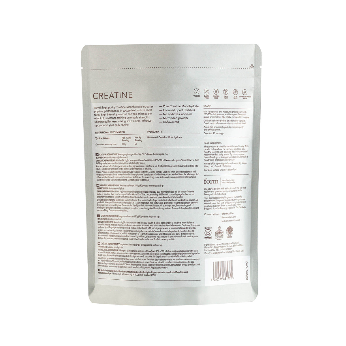 Form Creatine 450g | Planet Organic