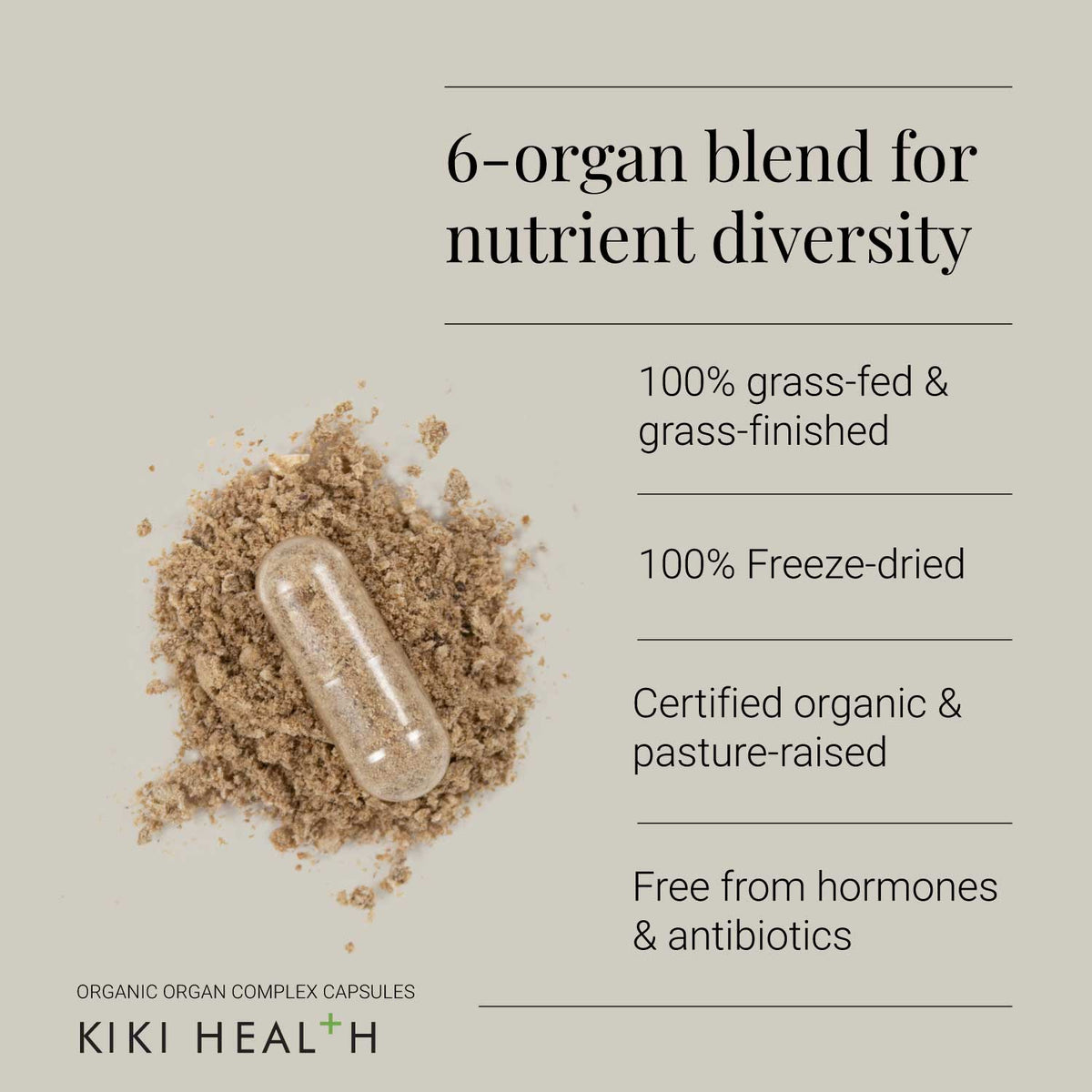 KIKI Health Organic Beef Organ Complex 180 caps | Planet Organic