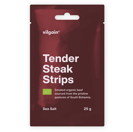 Vilgain Organic Tender Steak Strips Sea Salt 25g