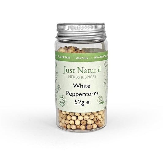 Just Natural Herbs Organic White Peppercorns 52g