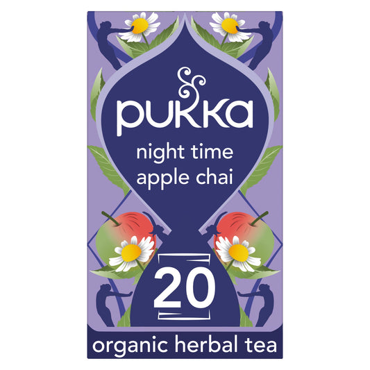 Pukka Organic Night Time Apple Chai Herbal Tea With Chamomile 20 bags