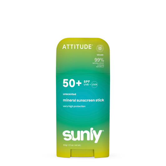 Attitude Mineral Sunscreen Stick Face & Body SPF 50 Unscented 60g