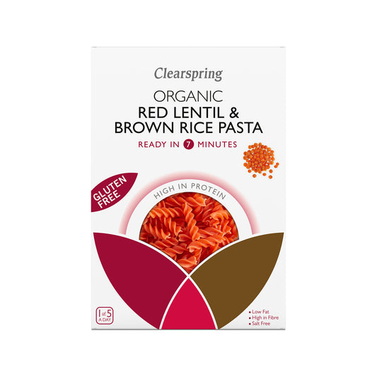Clearspring Organic GF Red Lentil & Brown Rice Pasta - Fusilli 250g
