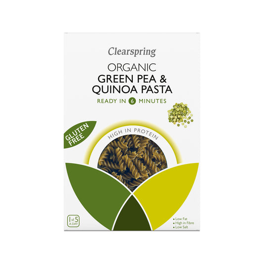 Clearspring Organic GF Green Pea & Quinoa Pasta - Fusilli 250g