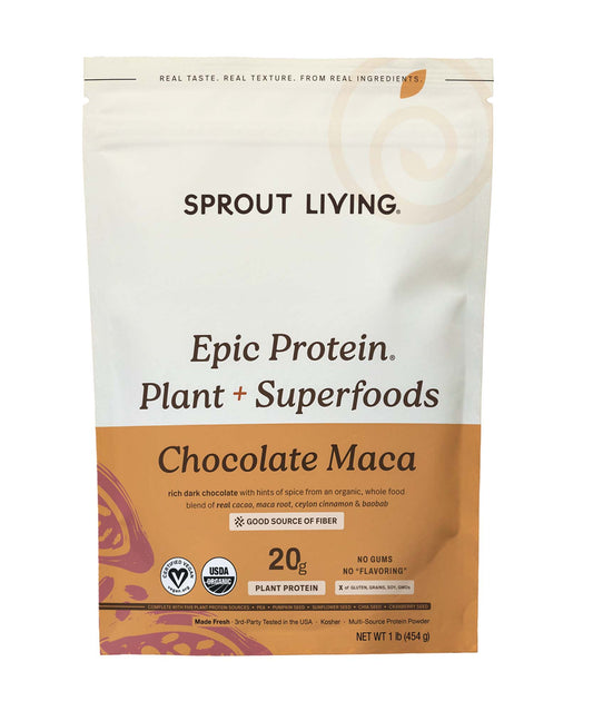 Sprout Living Epic Protein + Superfoods Chocolate Maca 454g