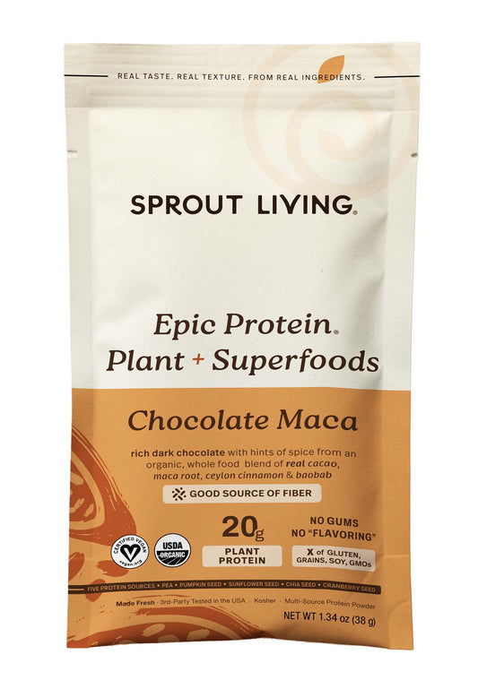 Sprout Living Epic Protein + Superfoods Chocolate Maca 38g