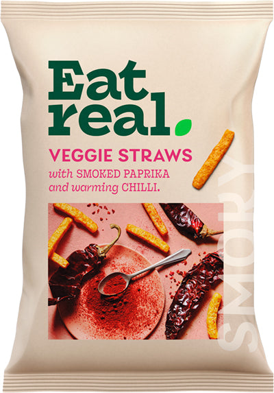 Eat Real Veggie Straws Smoked Paprika & Chili 110g