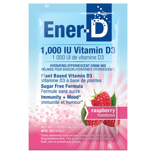 Ener-D Vit D3 1000IU Sugar Free Drink Mix - Raspberry 6.5g