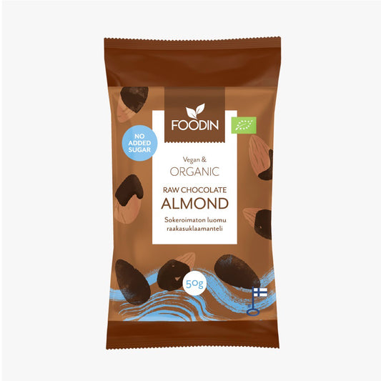 Foodin Organic Raw Chocolate No Added Sugar Almond 50g