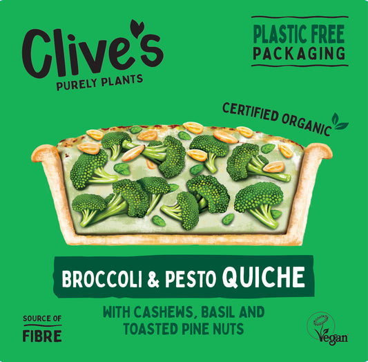 Clive's Organic Broccoli & Pesto Quiche 165g