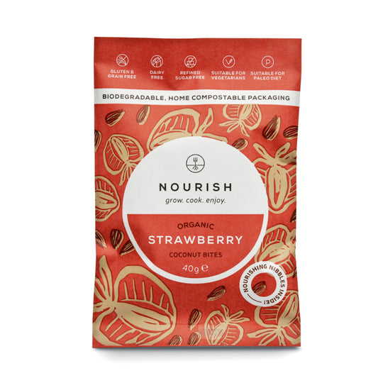 Nourish Organic Strawberry Coconut Bites 40g