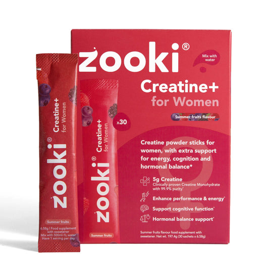 Zooki Creatine+ For Women, Powder Sachets, Summer Fruits Flavour 30 x 6.58g