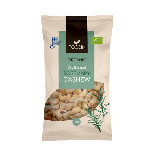 Foodin Organic Dry Roasted Rosemary Cashews 120g