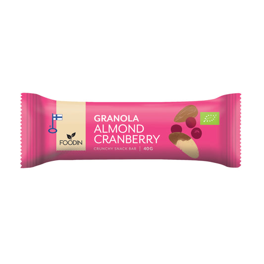 Foodin Granola Bar Almond Cranberry Organic 40g