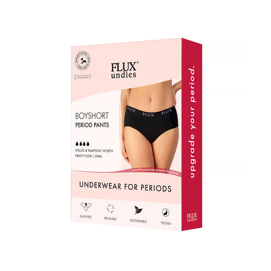 FLUX Undies Period-Proof Underwear Boyshort XS (UK 8) each