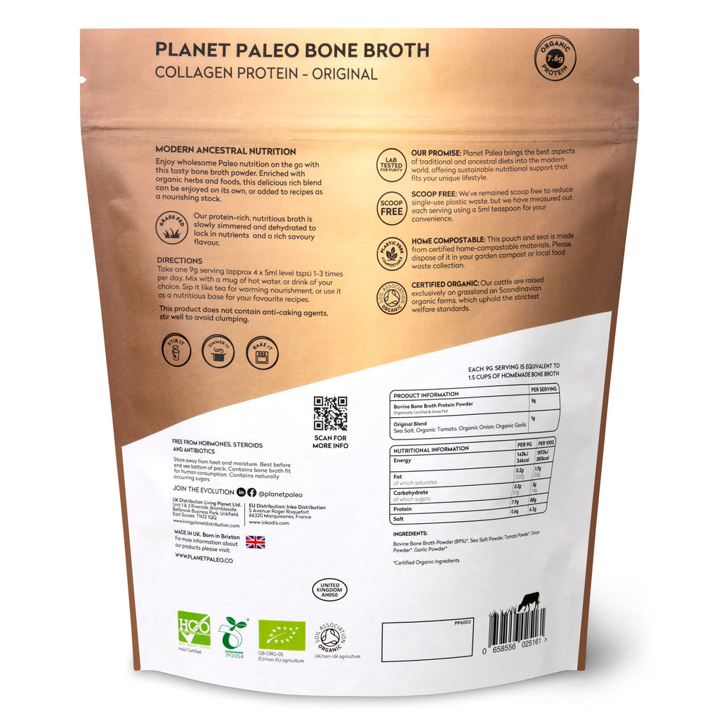 Planet Paleo Bone Broth Collagen Protein - Pure 450g