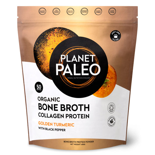 Planet Paleo Bone Broth Collagen Protein - Golden Turmeric 450g