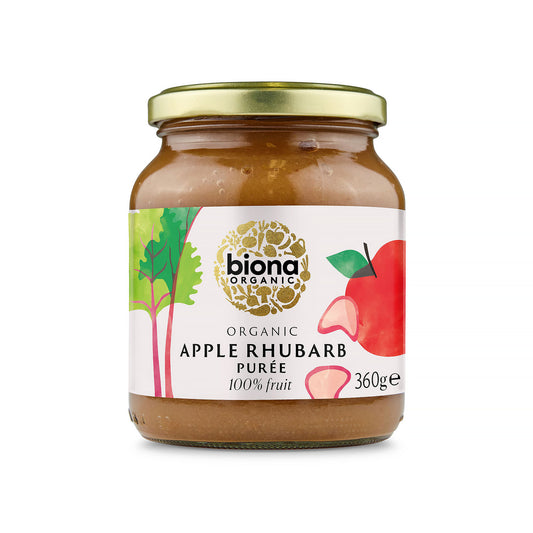 Biona Apple & Rhubarb Puree - No added sugar 360g