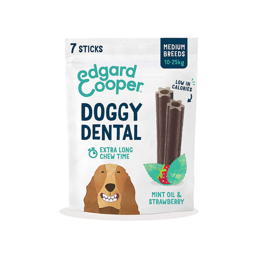 Edgard & Cooper Doggy Dental Medium Sticks - Mint & Strawberry 7 sticks