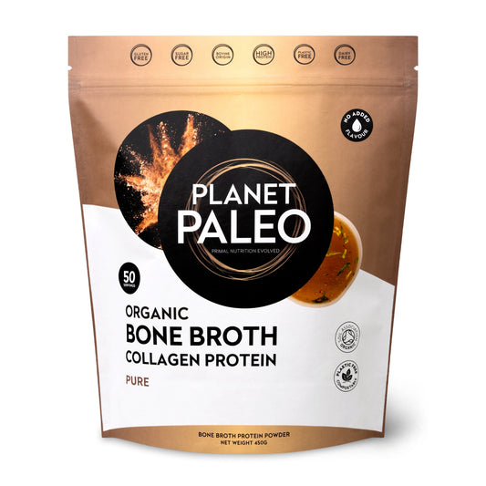 Planet Paleo Organic Bone Broth Collagen Protein - Pure 450g