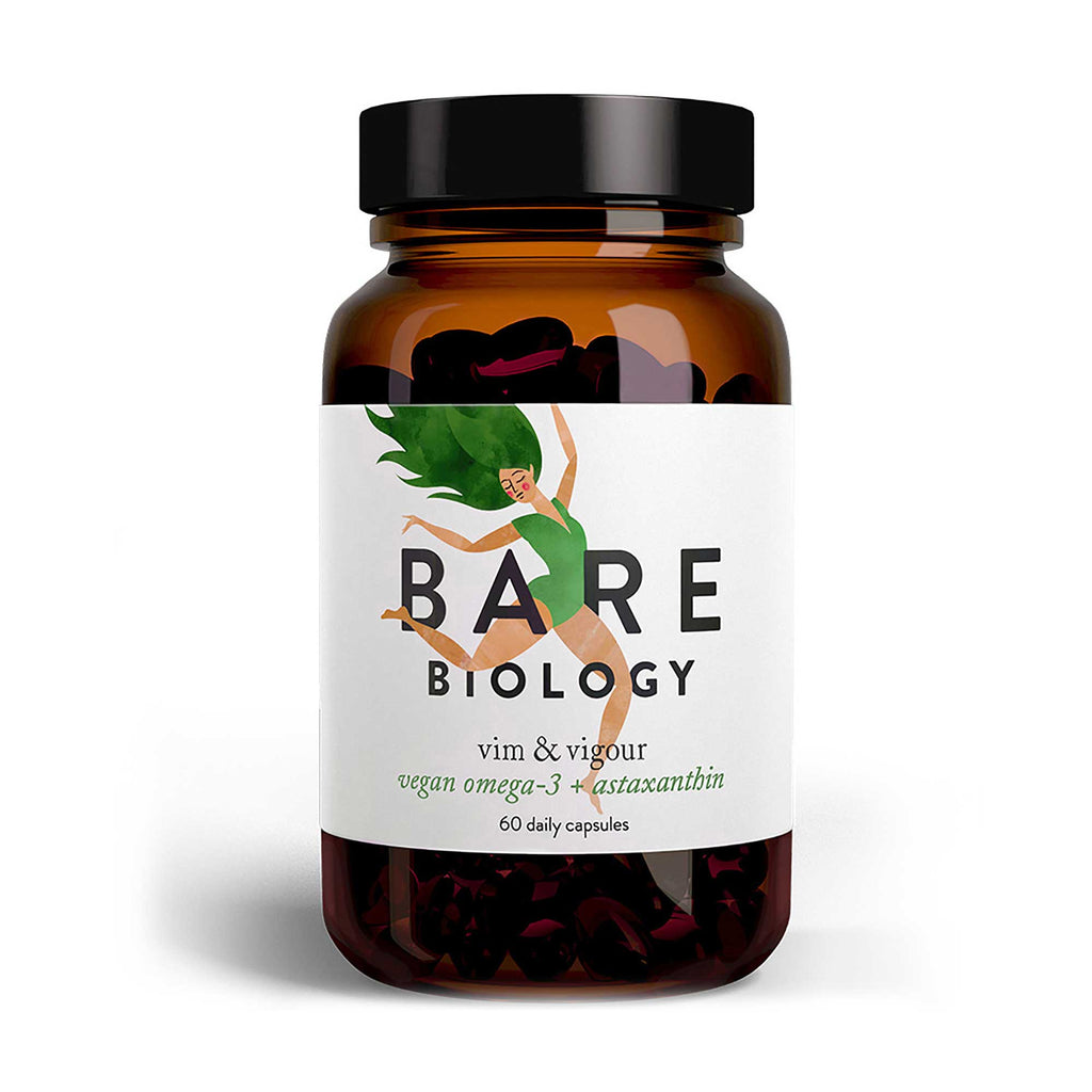 Bare Biology Vim & Vigour Vegan Omega 3 + Astaxanthin 60 caps