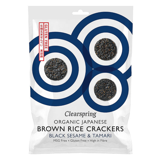 Clearspring Brown Rice Black Sesame Crackers 40g