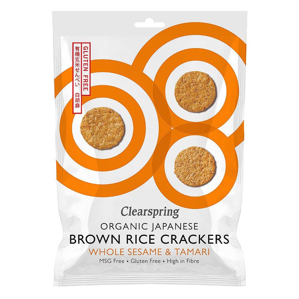 Clearspring Brown Rice Whole Sesame Crackers 40g