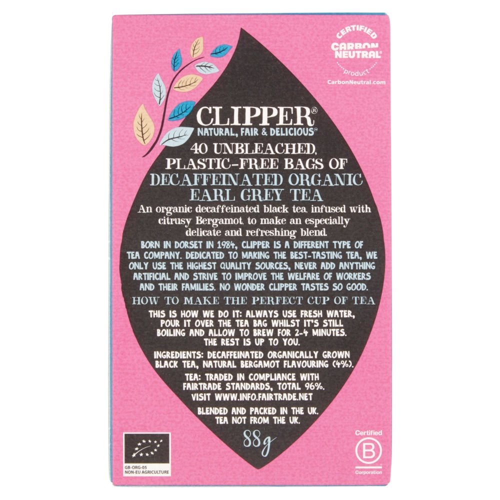 Clipper Earl Grey Decaf Tea 40 bags