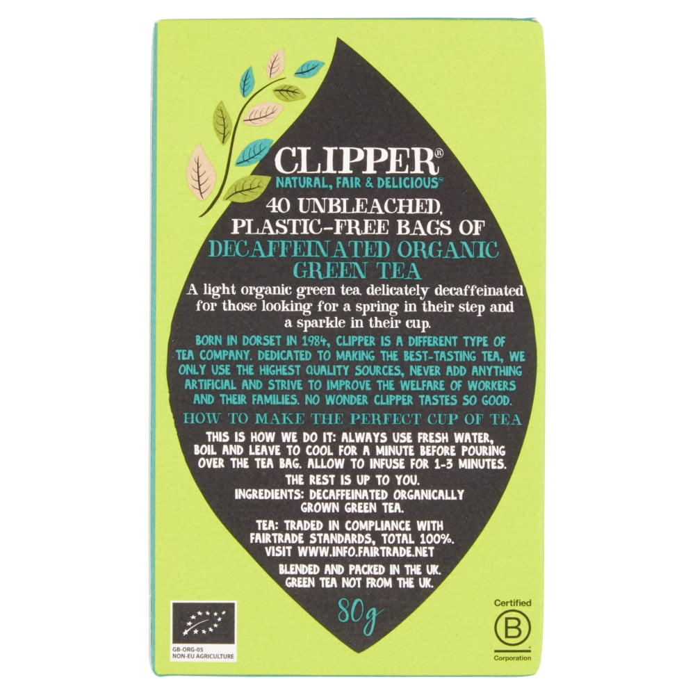 Clipper Fair Trade Green Tea Decaf 40 bags