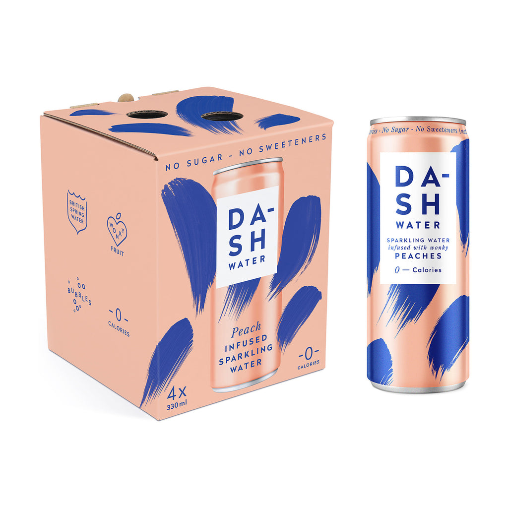 Dash Sparkling Water Peach 4 x 330ml