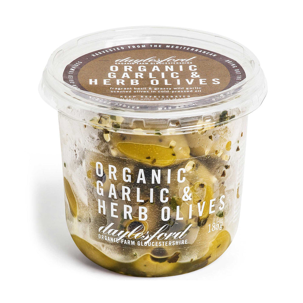 Daylesford Garlic & Herb Olives 185g