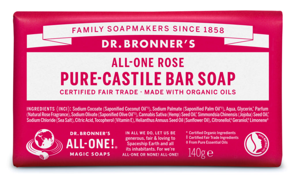 Dr Bronner's Rose Soap Bar 140g
