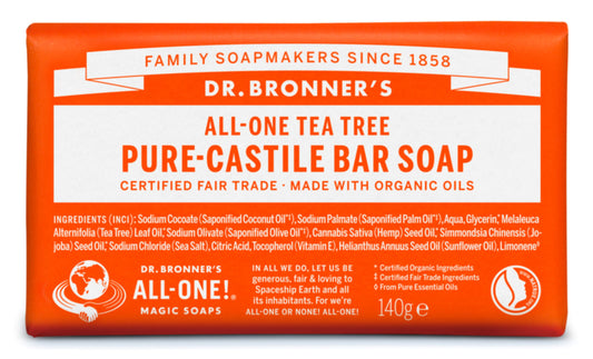 Dr Bronner's Tea Tree Castile Soap Bar 140g