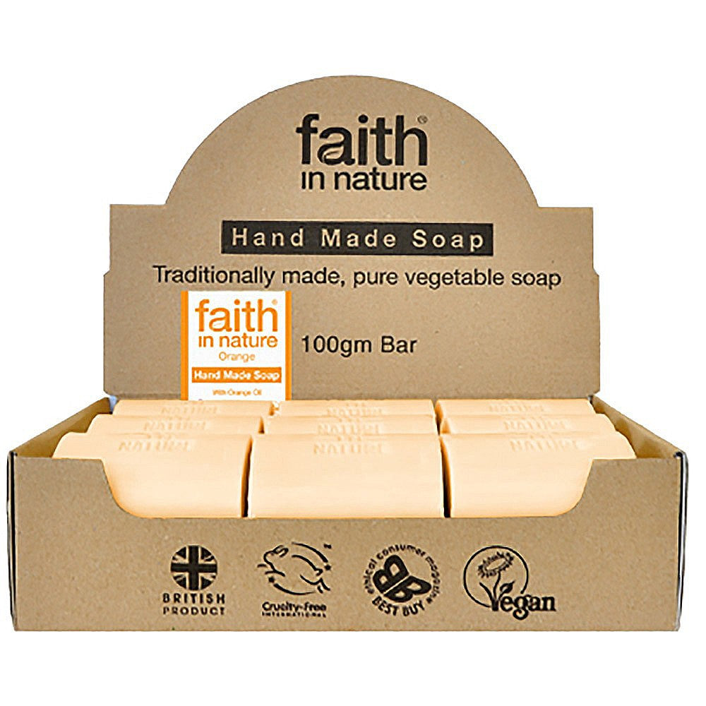 Faith In Nature Orange Soap Unwrapped Box 18 box