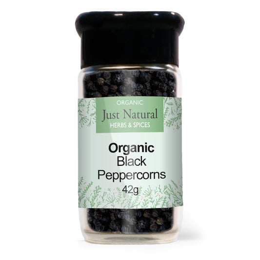 Just Natural Peppercorns Black (jar) 42g