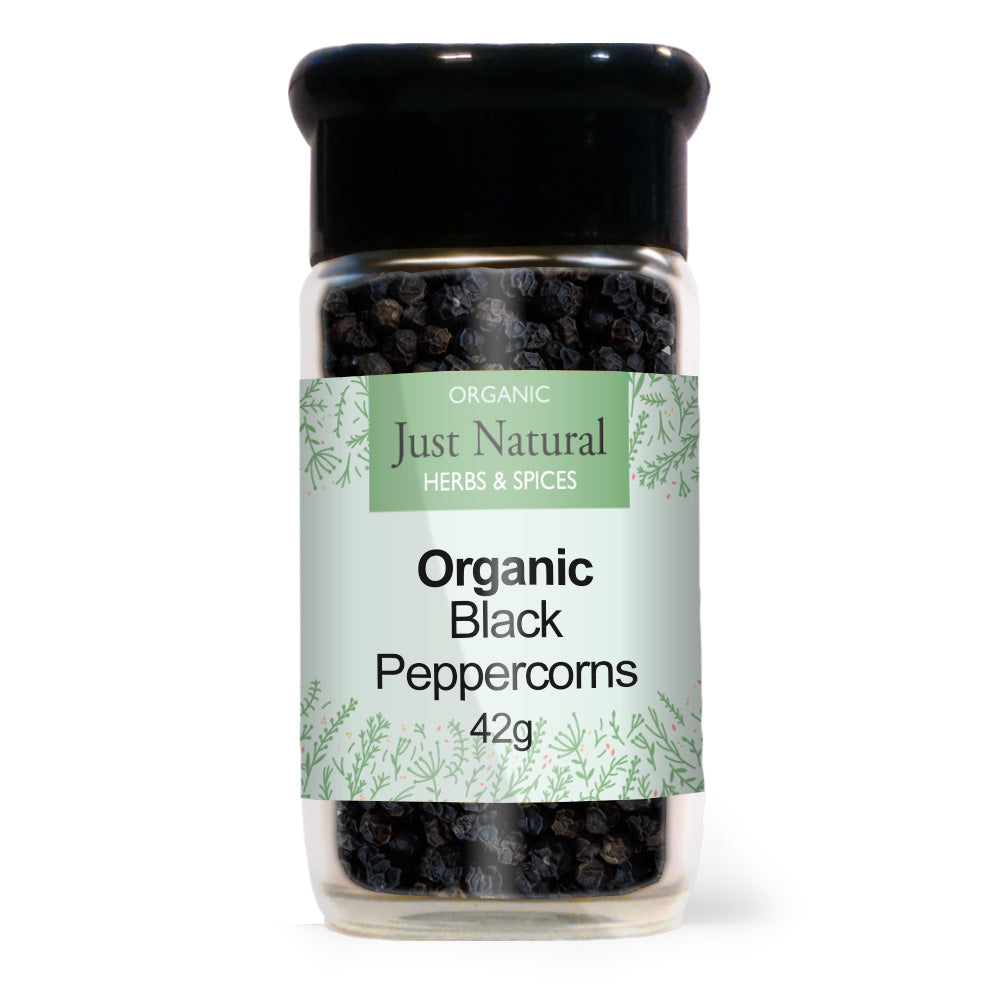 Just Natural Peppercorns Black (jar) 42g