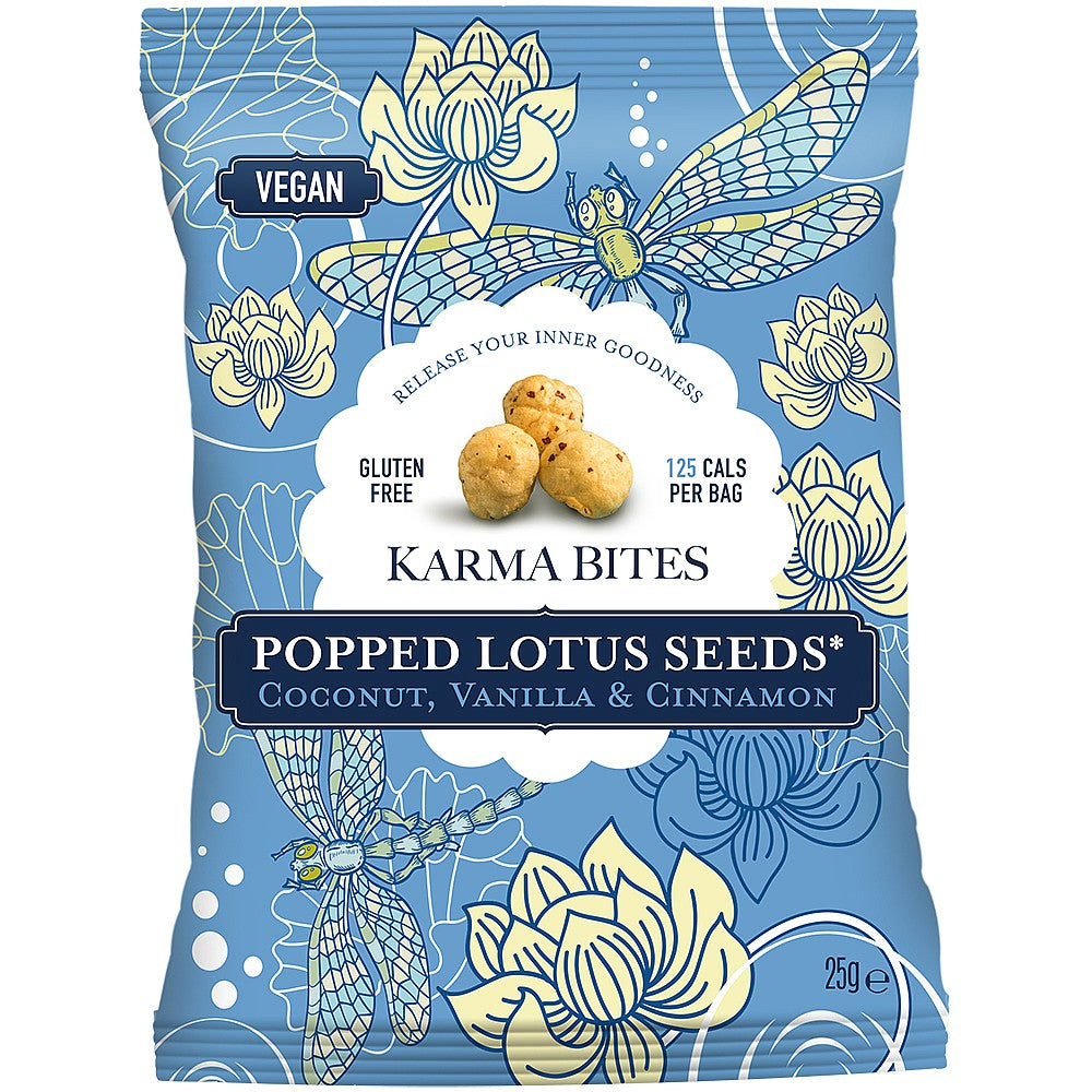 Karma Bites Popped Lotus Seeds Coconut & Vanilla 25g