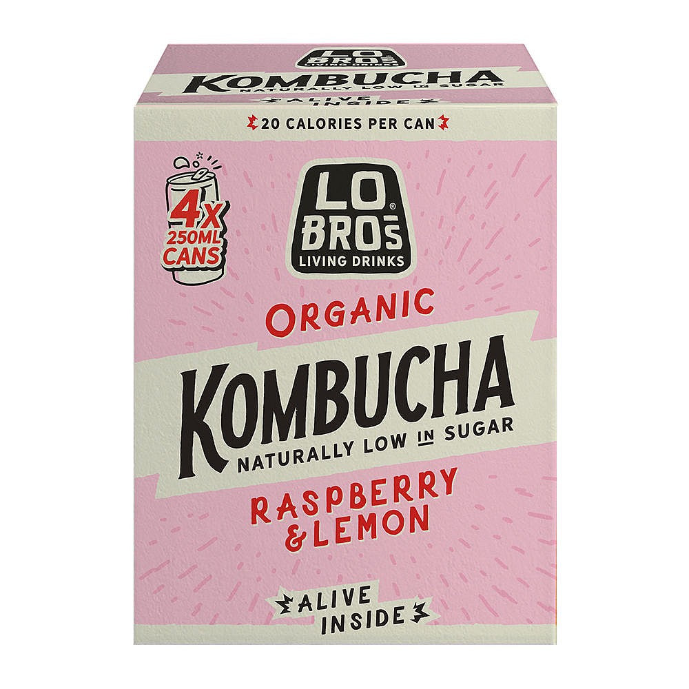 Lo Bros Kombucha - Raspberry & Lemon Multipack 4x250ml