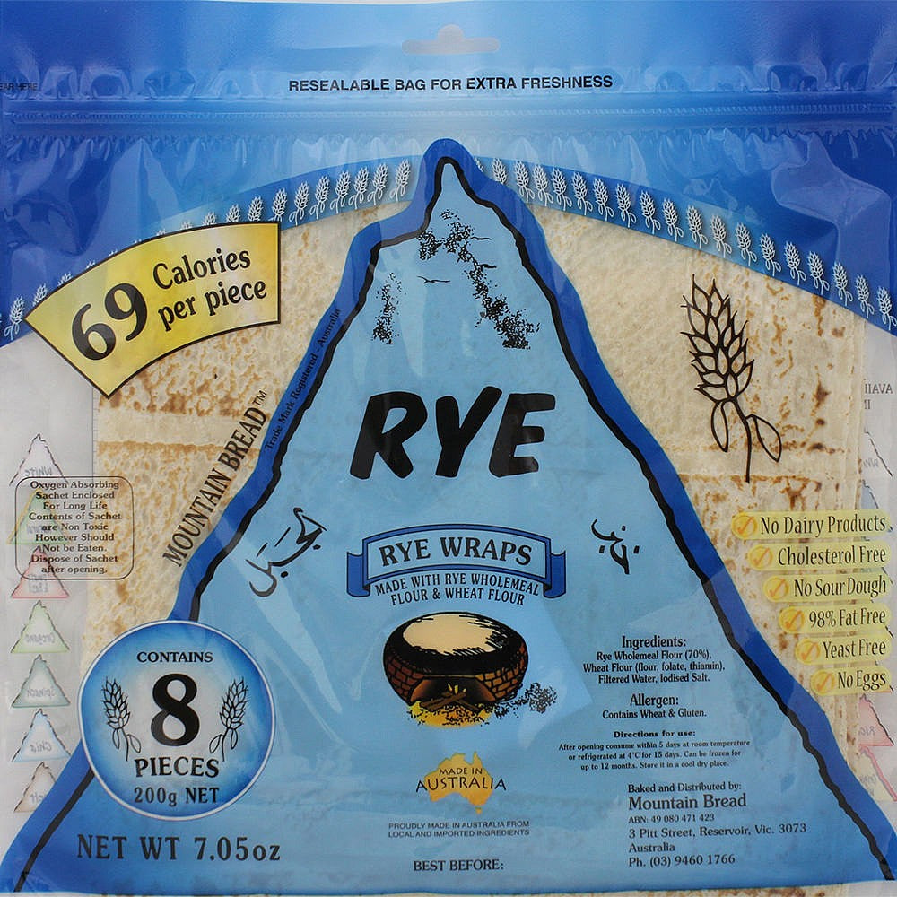 Mountain Bread Rye Wraps 200g