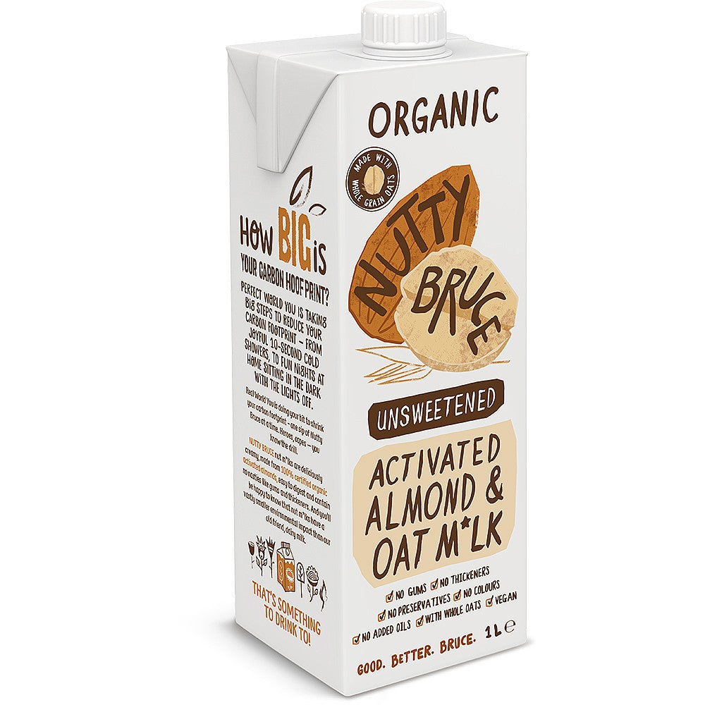 Nutty Bruce Activated Unsweetened Almond and Oat M*lk 1L